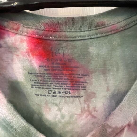 handmade tie dyed unisex tshirt M v-neck spiral camo red - Picture 5 of 9